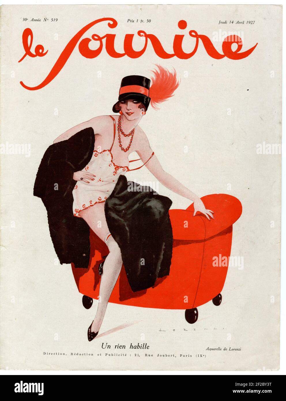 1920s France Le Sourire Magazine Cover Stock Photo - Alamy