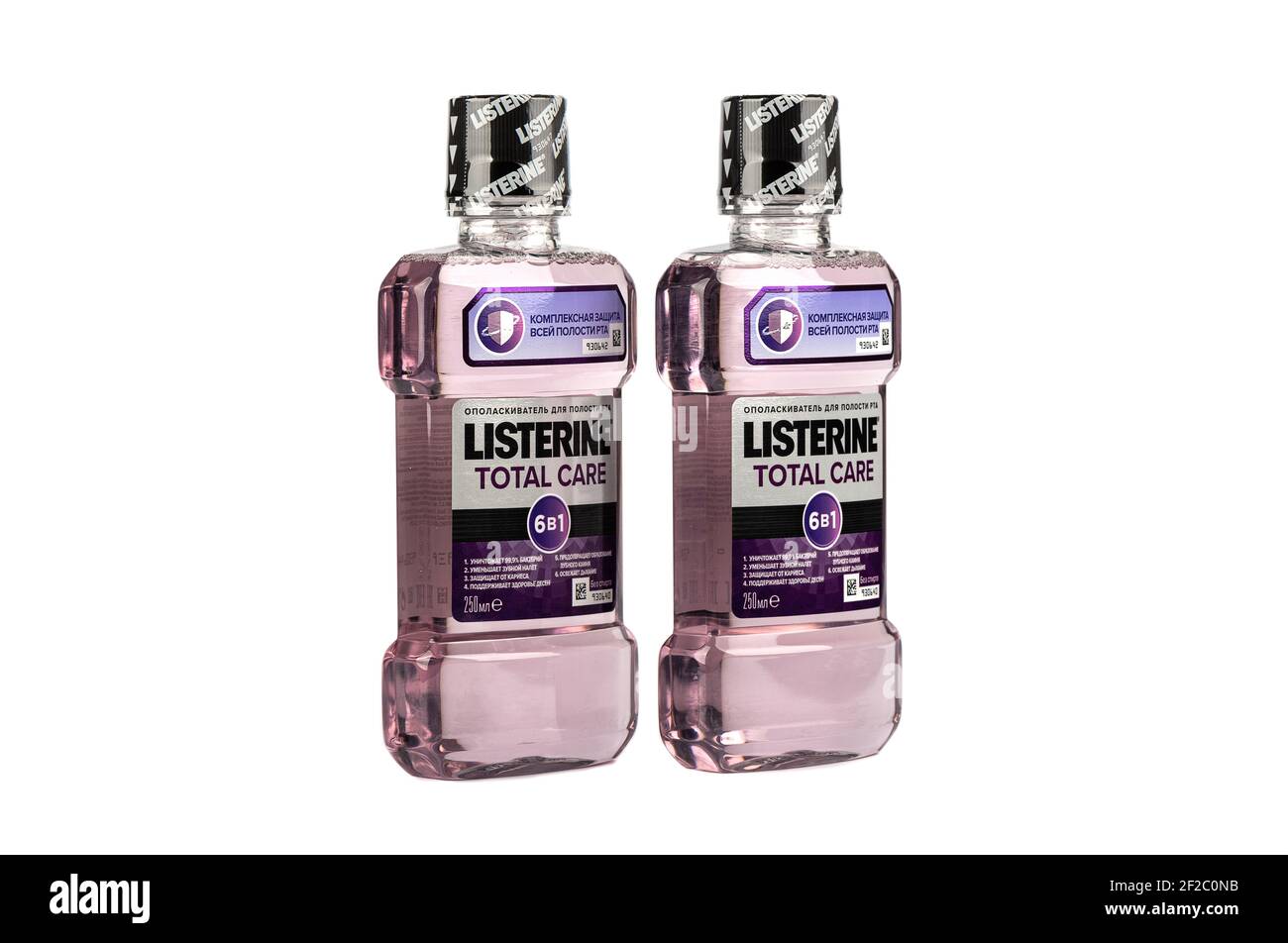 Moscow, Russia - March 01, 2021: Listerine Total Care 6 in 1 Two ...