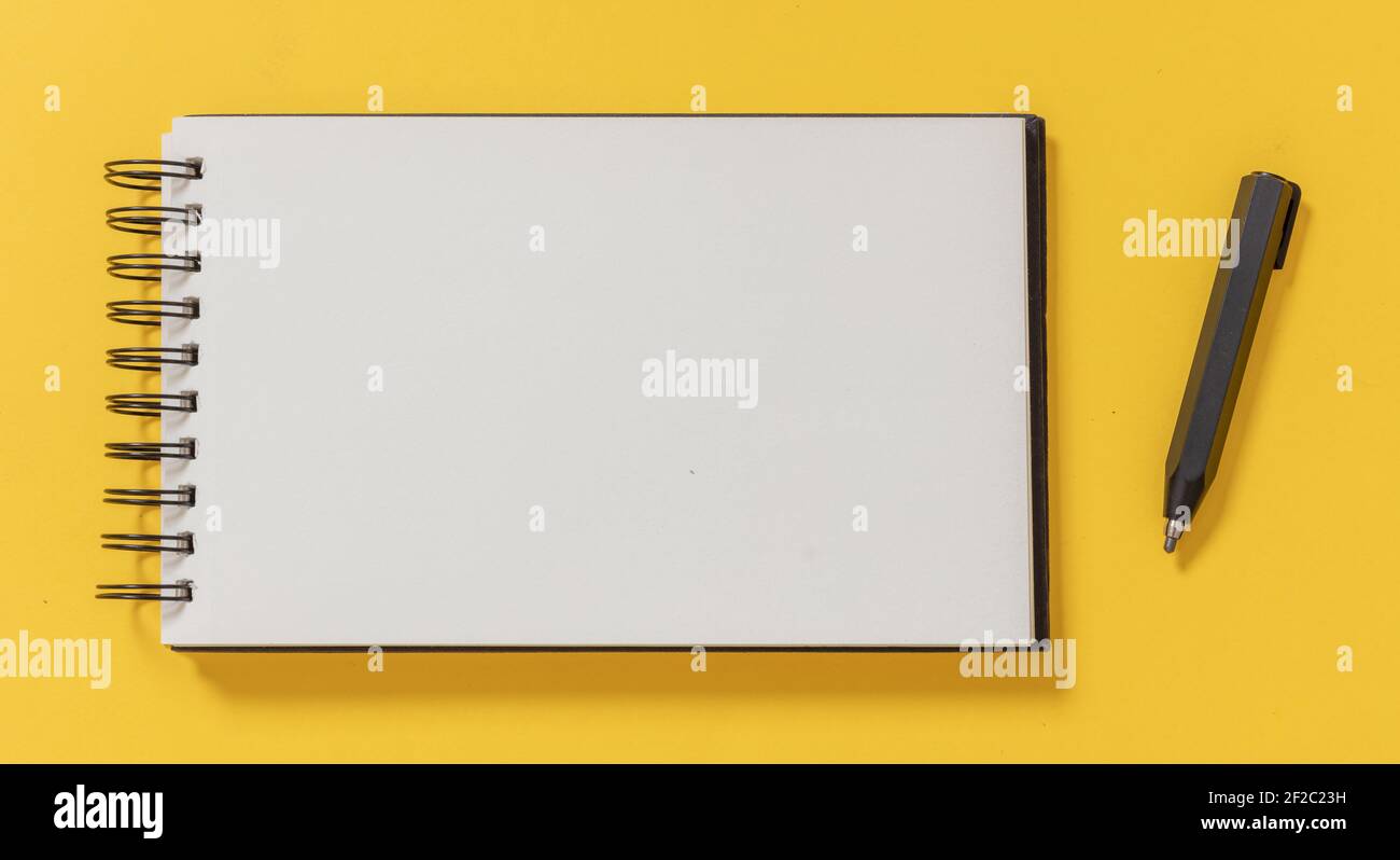 Spiral blank notebook paper black hires stock photography and images