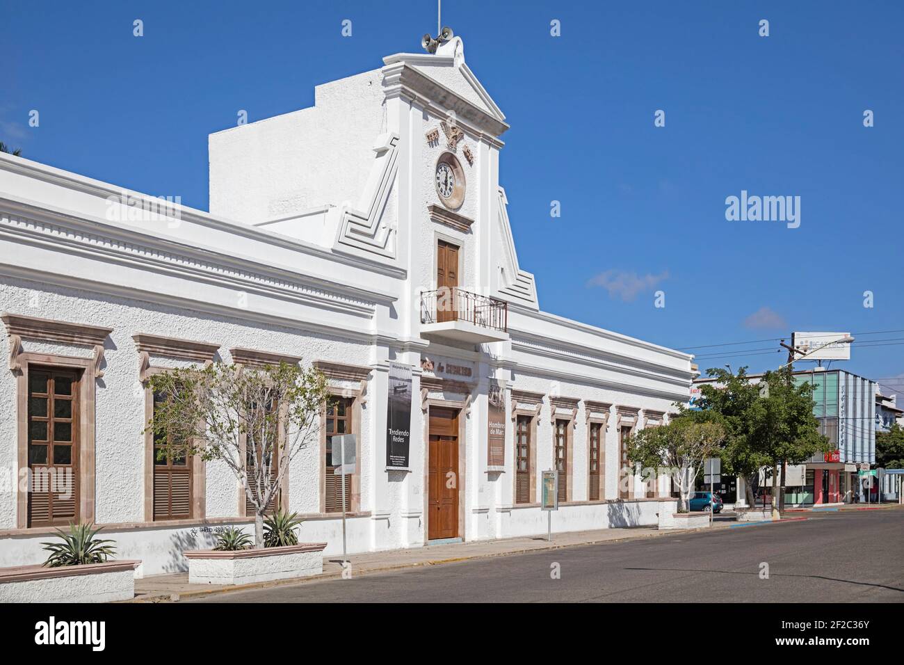 Antiguo Palacio Municipal / Old City Hall, now museum and library in the city La Paz, Baja California Cruz, Mexico Stock Photo