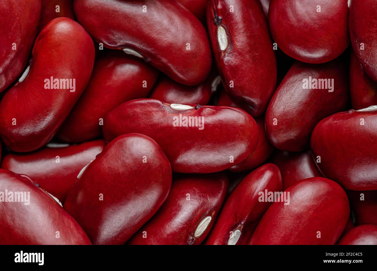 Macro shot of red kidney beans. Directly above Stock Photo