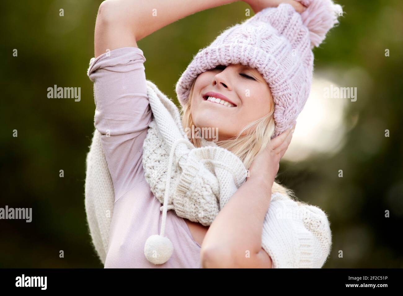 Attractive woman outdoors Stock Photo