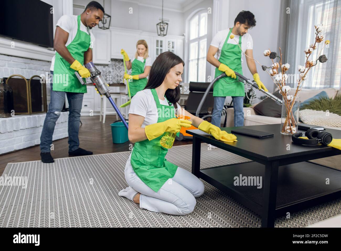 Indian professional cleaners hires stock photography and images Alamy