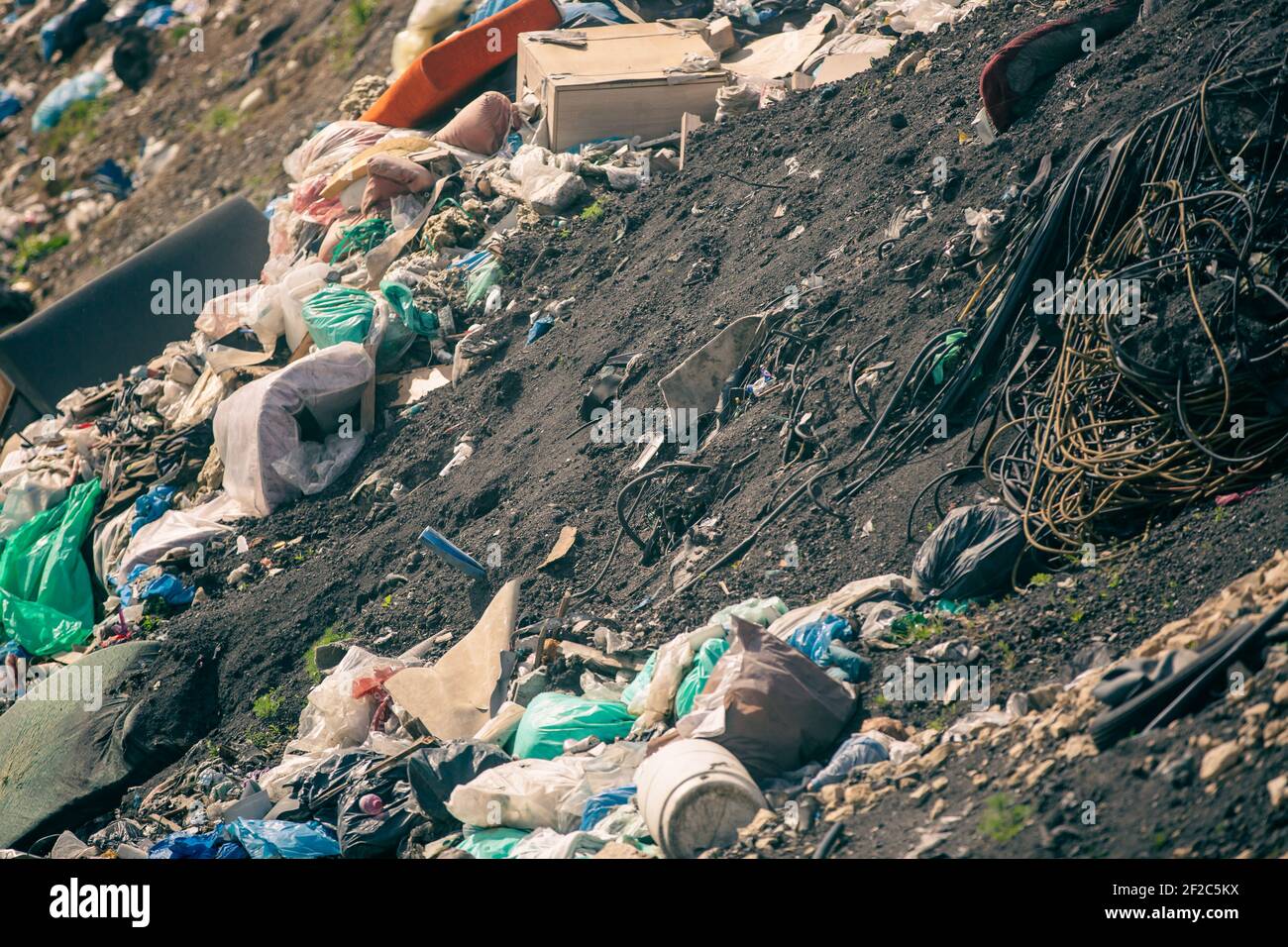 Harbage Landfill for a household waste, garbage concept, pollution of the ...