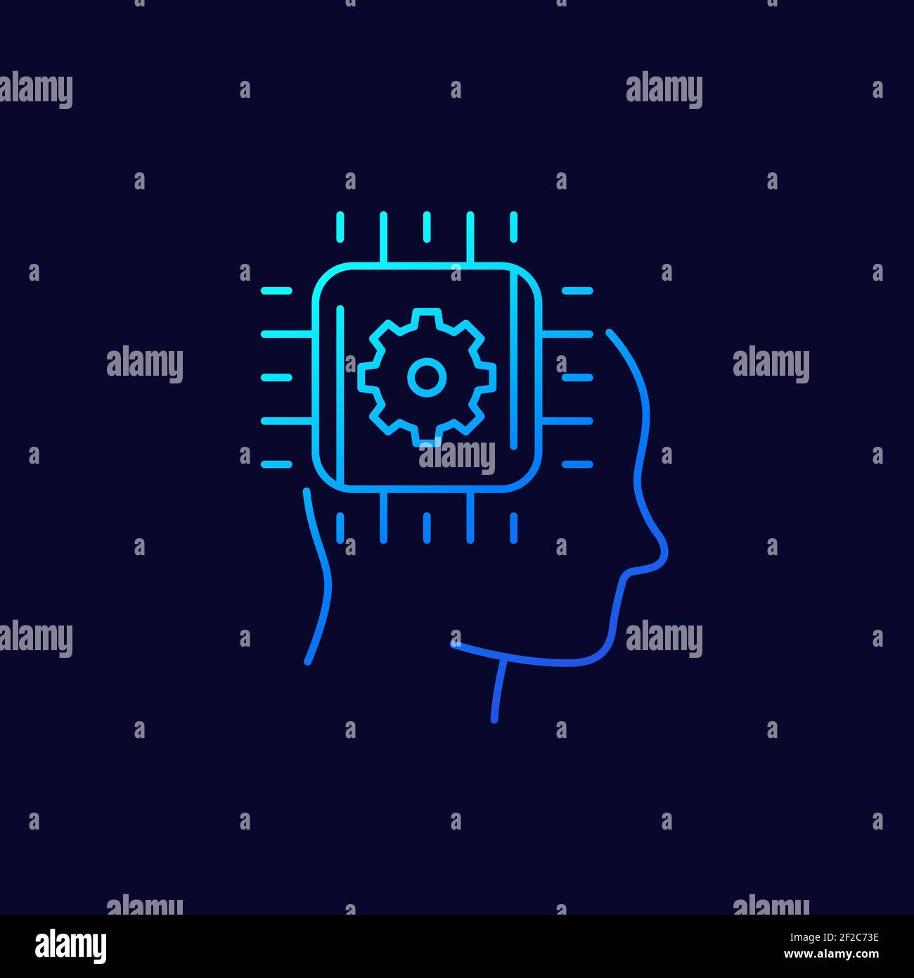 Machine learning and artificial intelligence, AI Stock Vector