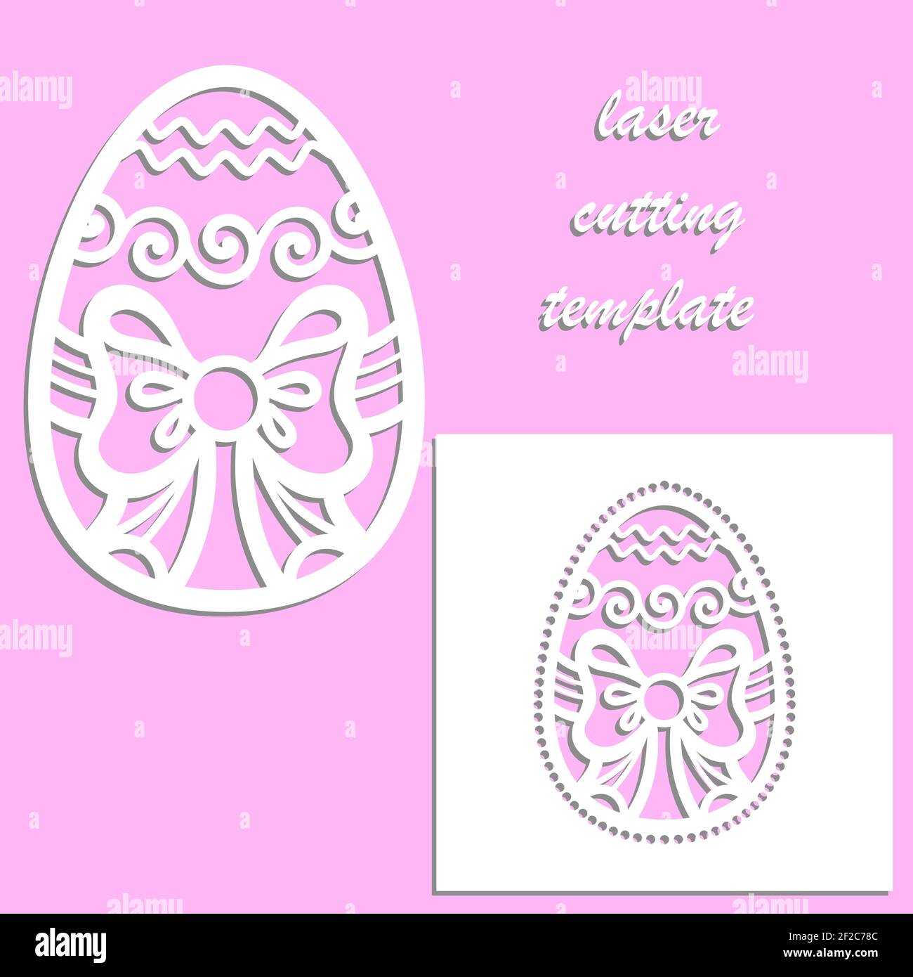 Laser cutting template. Easter egg and postcard template. Vector Stock Vector