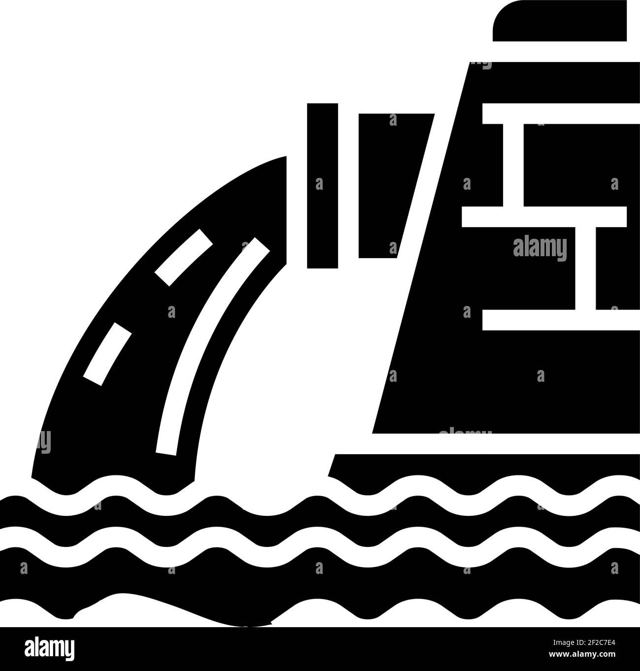 water falling from drainage pipe glyph icon vector illustration Stock ...