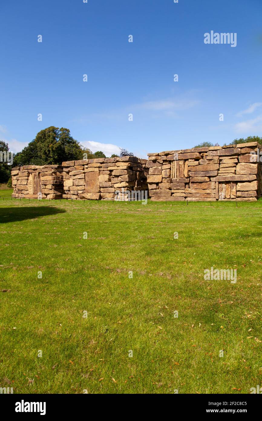 Wall Dale Cubed by Sean Scully at the Yorkshire Sculpture park near Wakefield, UK Stock Photo