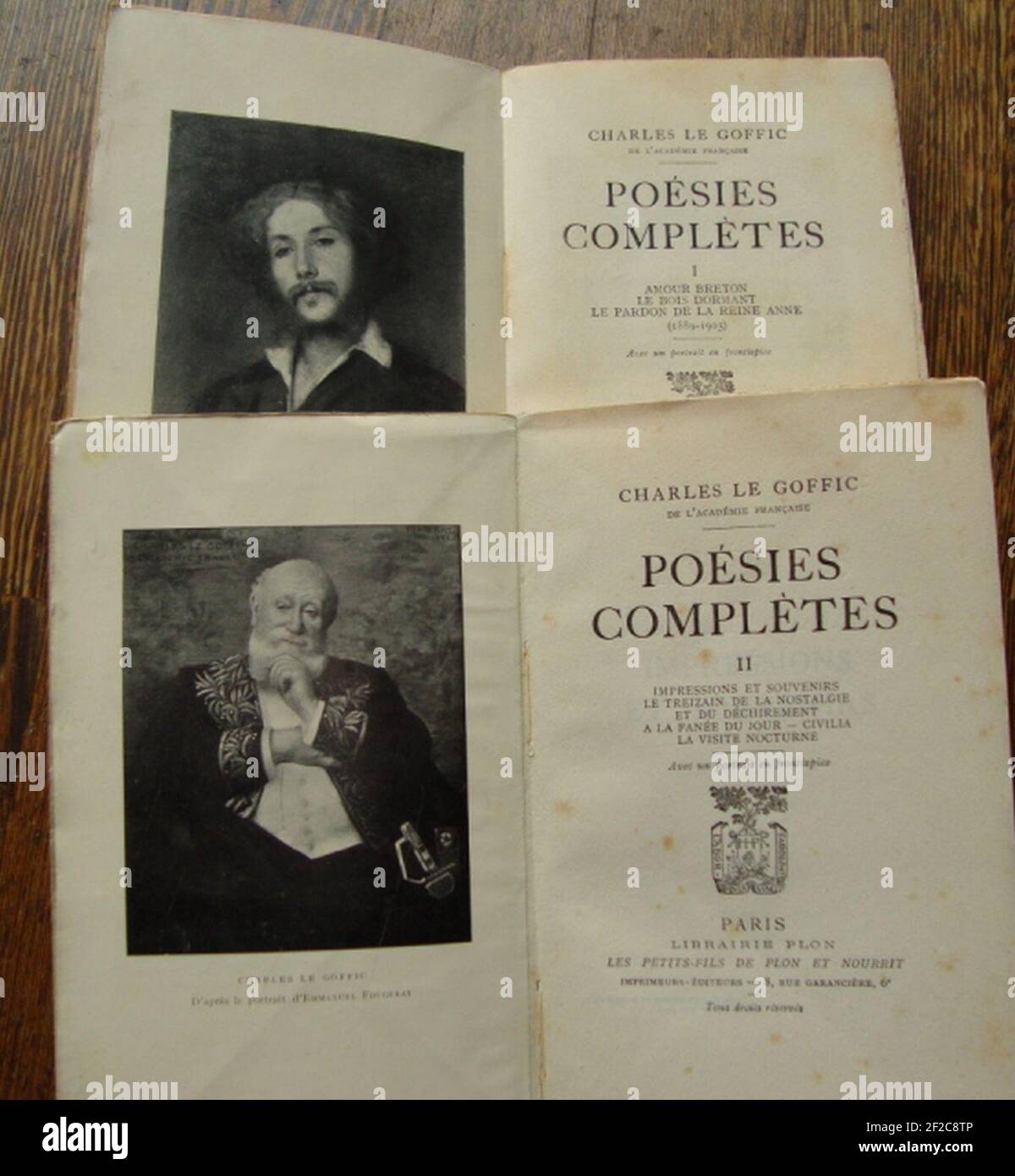 Poésies complètes de Le Goffic en 2 tomes. Stock Photo