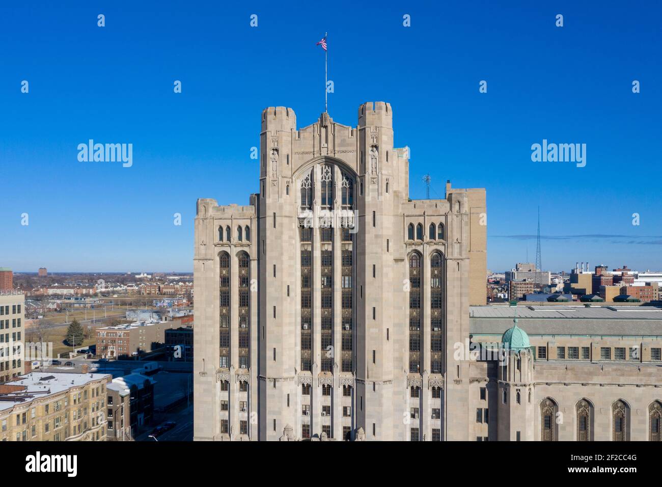 Detroit, Michigan Detroit's Masonic Temple. It is the largest masonic