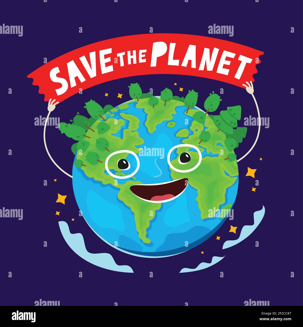 Save the planet. Environmental protection, ecology concept cartoon vector Stock Vector