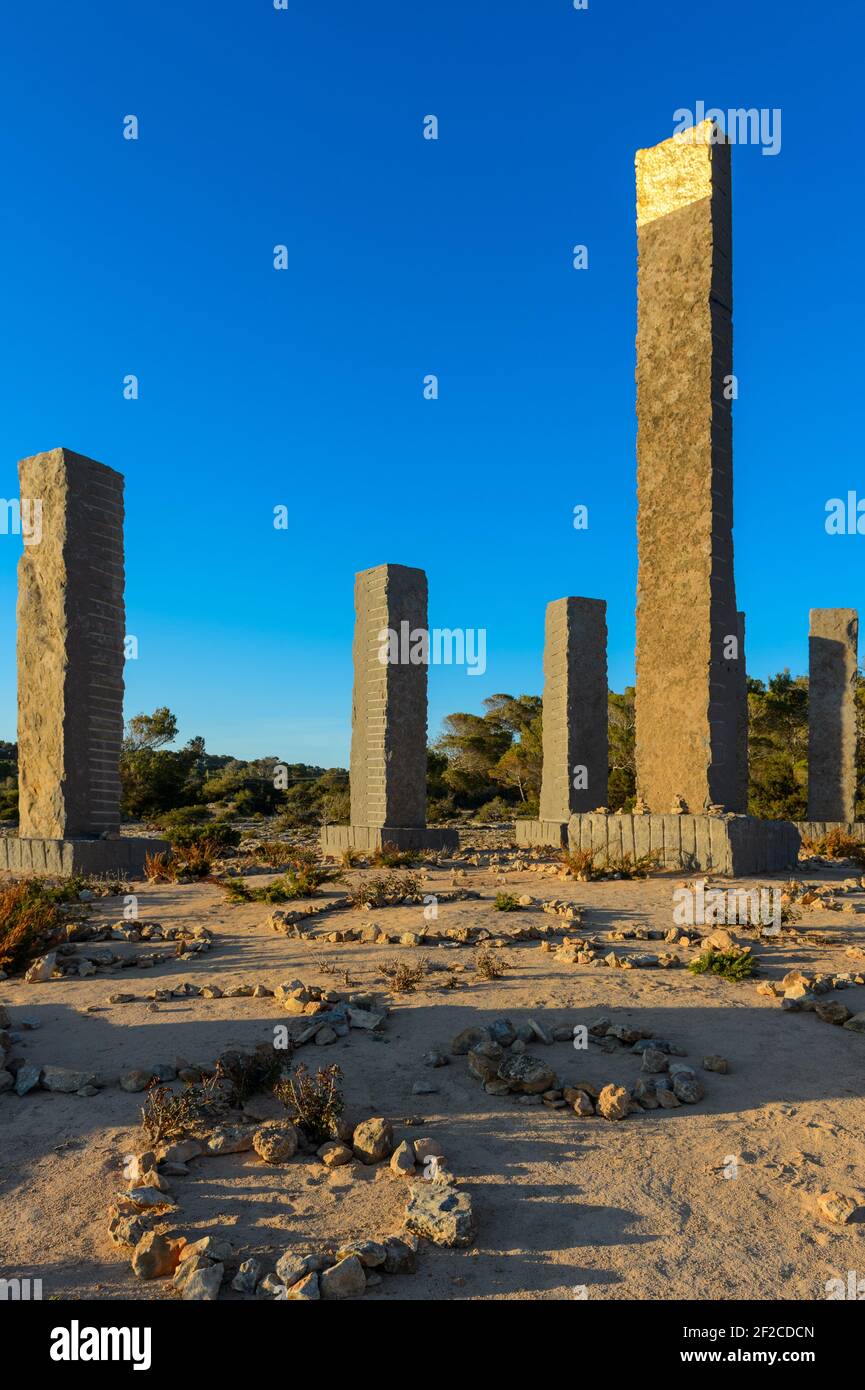 Ibiza. Spain - April 25, 2014: Time and Space by Andrew Rogers, is a land  art creation donated by the philanthropist and businessman Guy Laliberté to  Stock Photo - Alamy