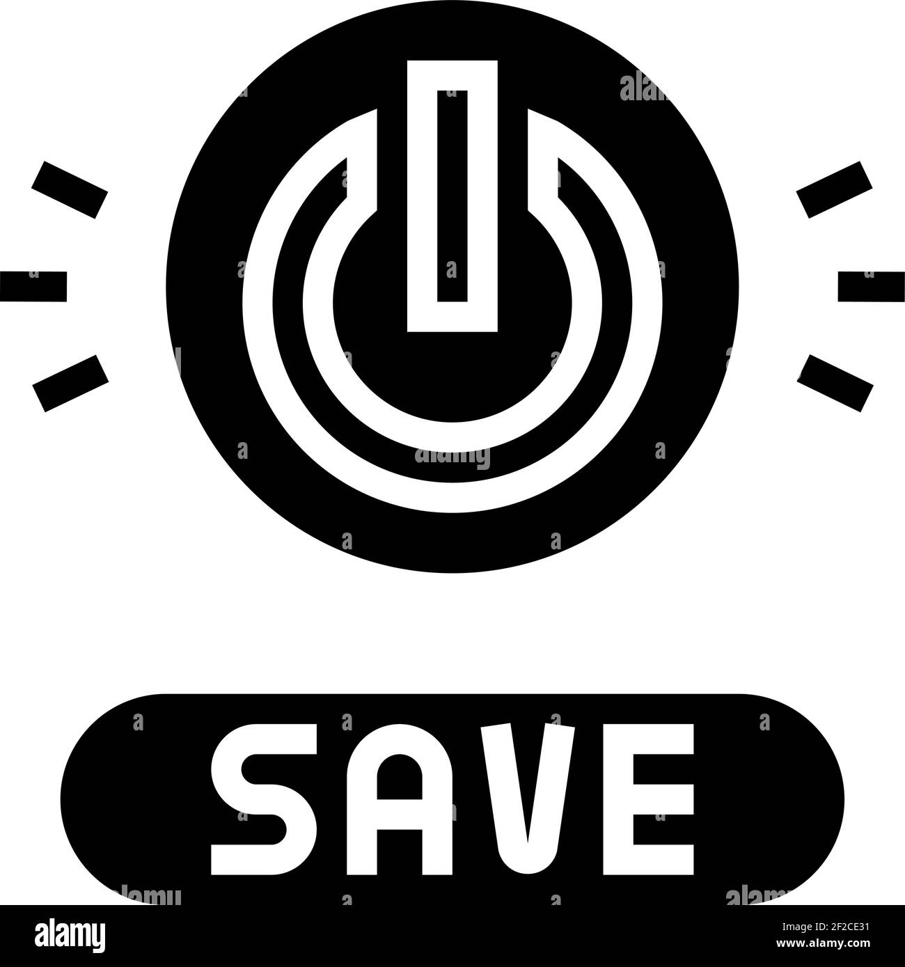 power on off button energy saving glyph icon vector illustration Stock ...