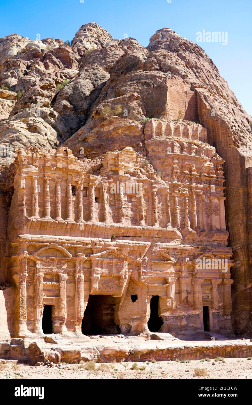 The Royal Rock tombs in Petra, the capital city of the Nabataeans ...