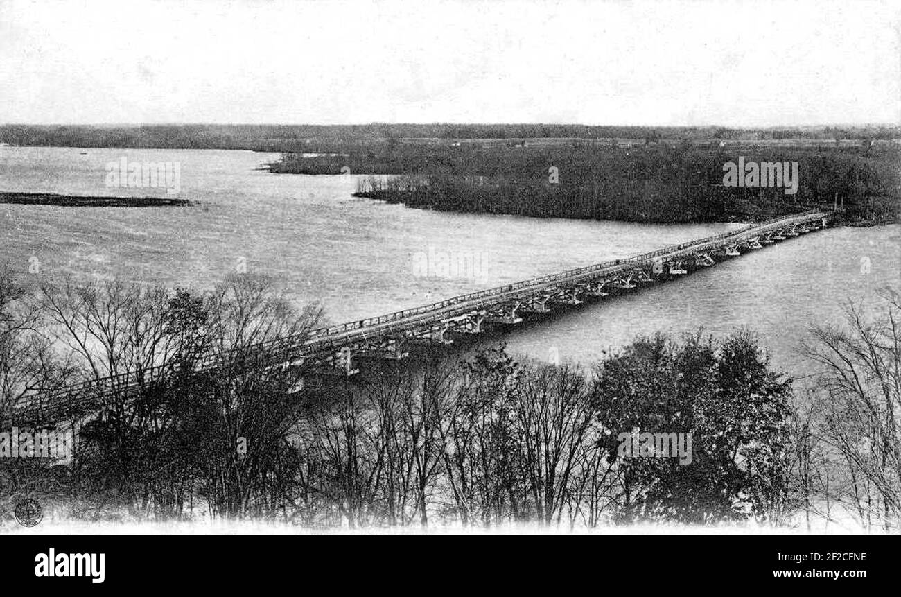 Pont sur la riviere des Mille-Iles - Saint-Eustache. Stock Photo