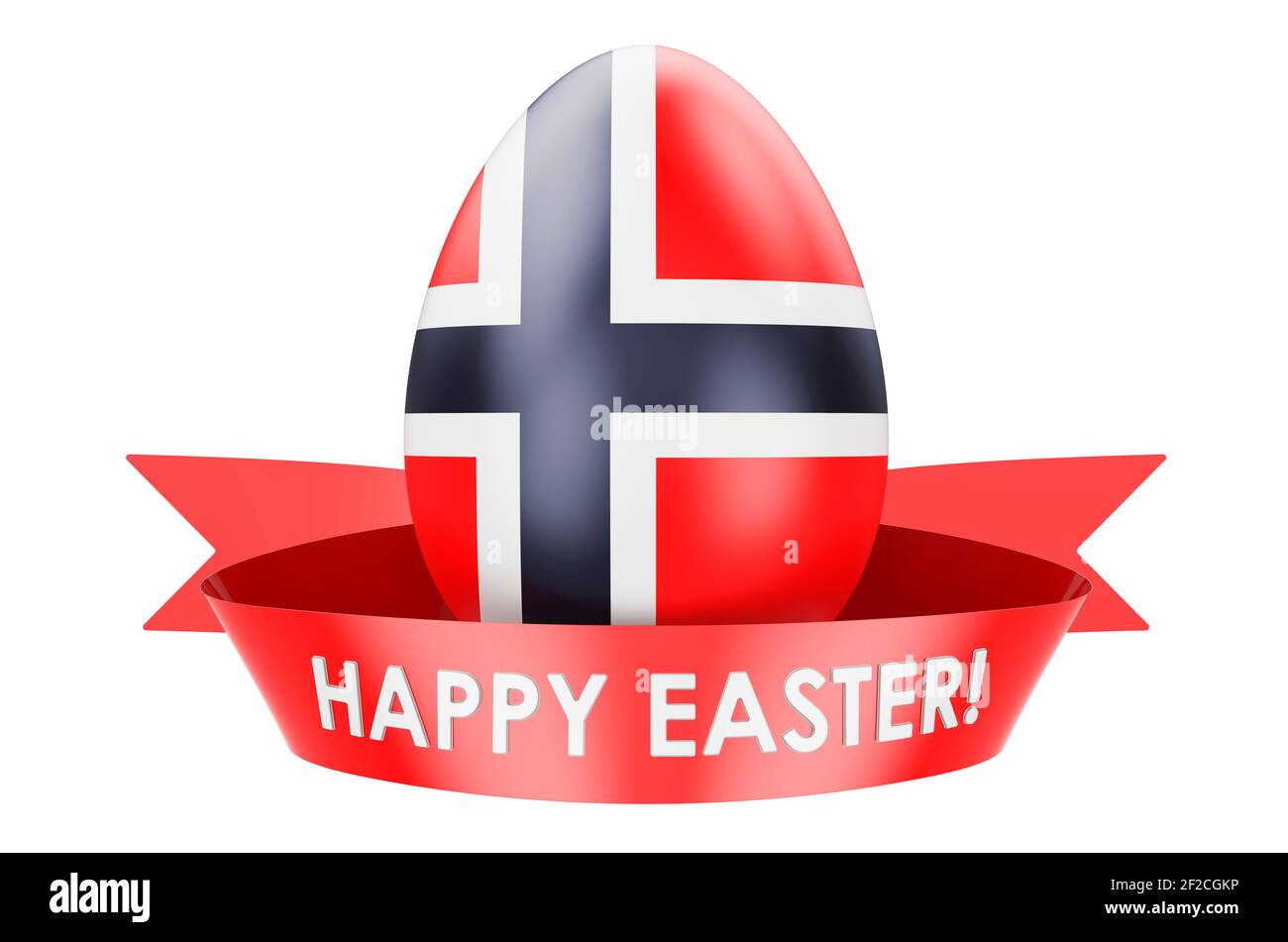 Easter egg with Norwegian flag. Happy Easter in Norway concept, 3D rendering isolated on white background Stock Photo