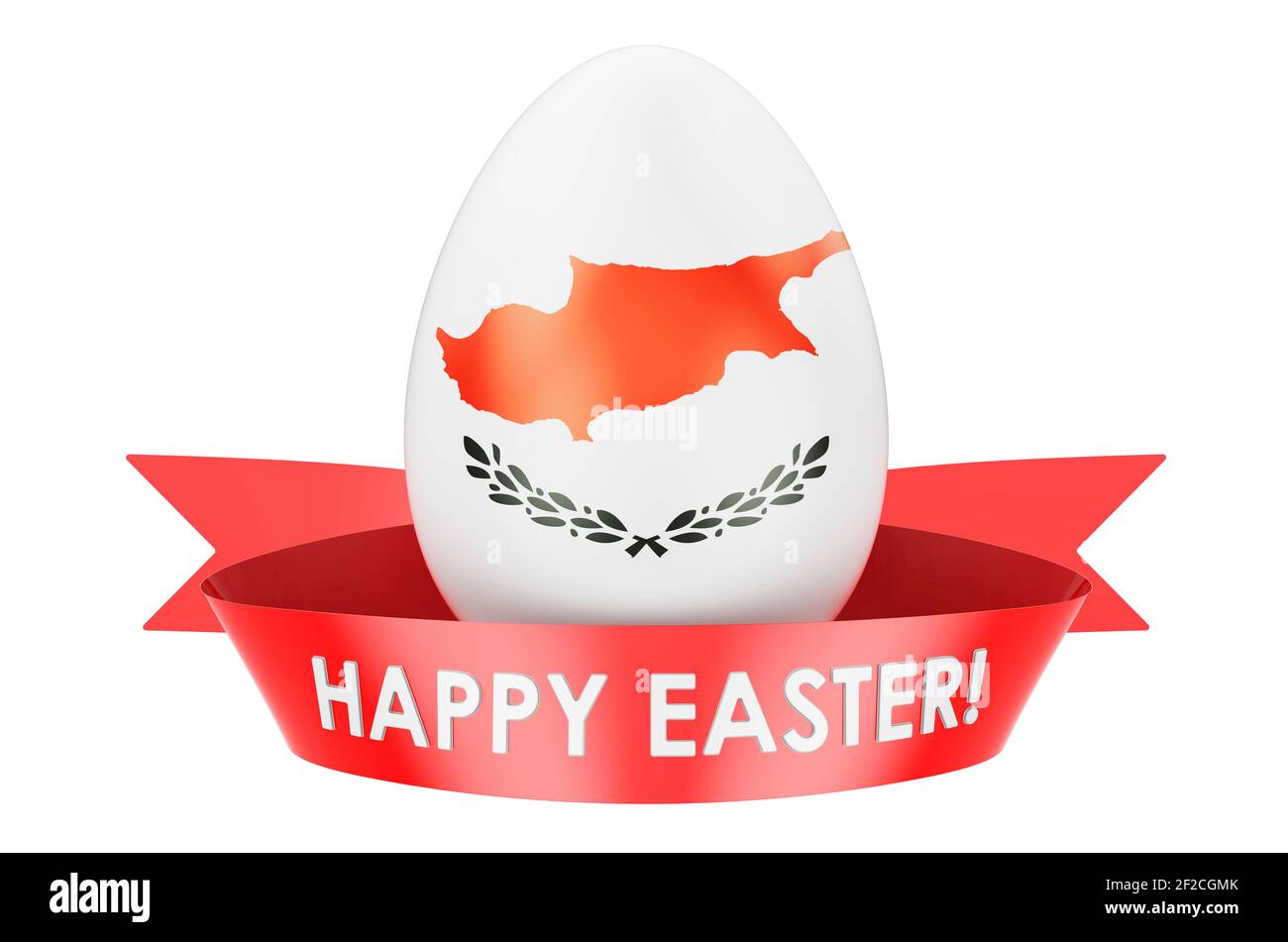 Easter egg with Cypriot flag. Happy Easter in Cyprus concept, 3D