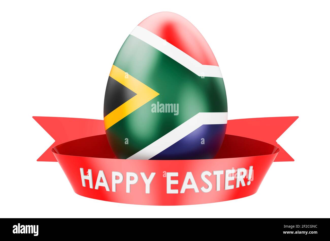 Easter egg with South African flag. Happy Easter in South Africa