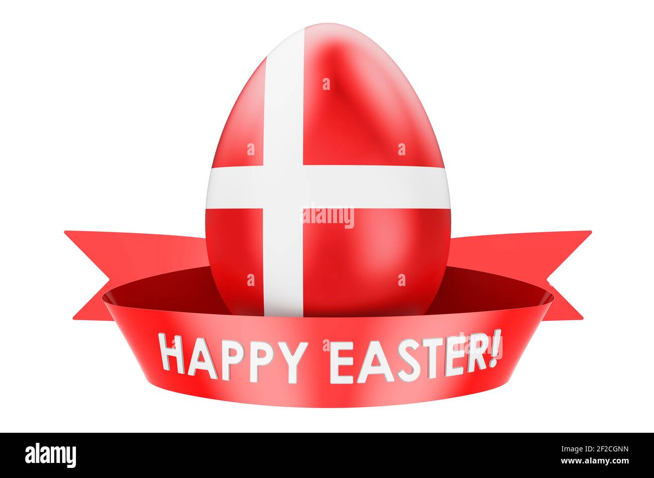 Easter egg with Danish flag. Happy Easter in Denmark concept, 3D