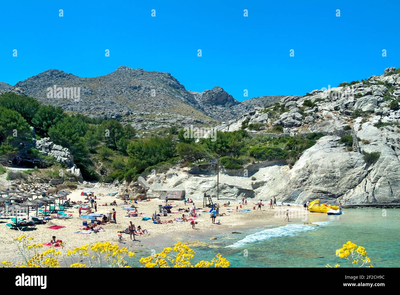 Cala Barques, Cala San Vicente, Pollenca, Majorca, Balearic islands, Spain Stock Photo