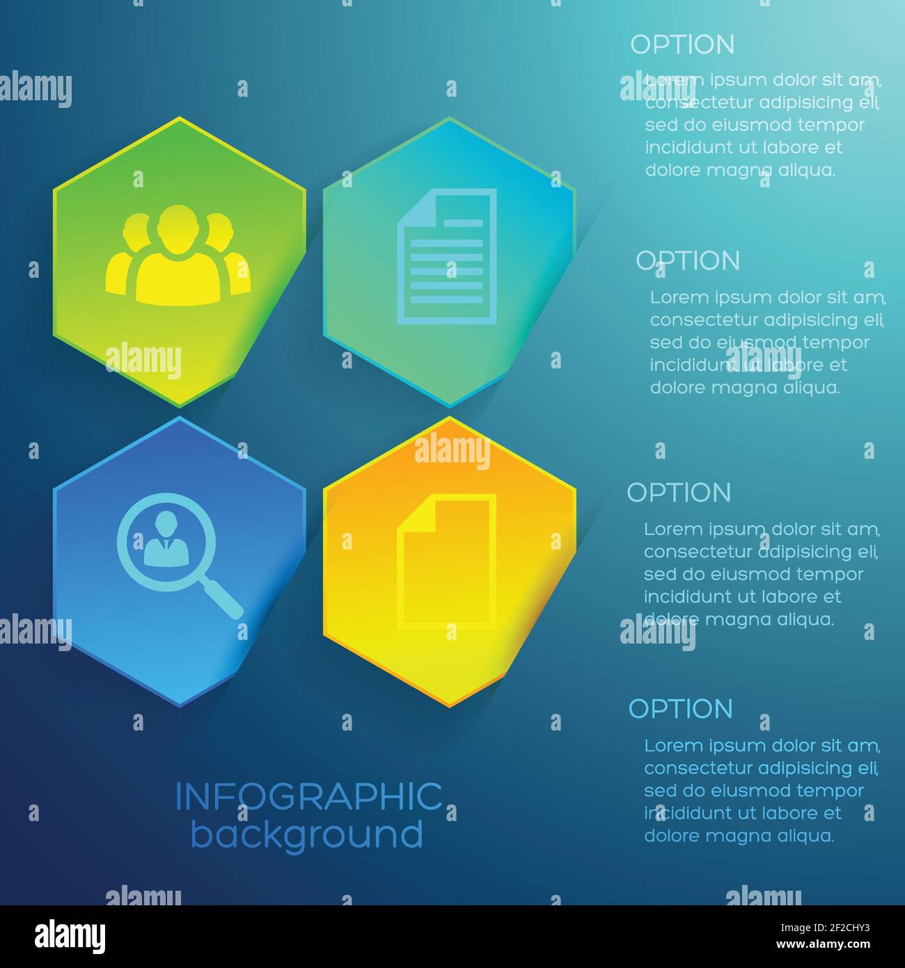 Web infographic design concept with text icons and four colorful ...
