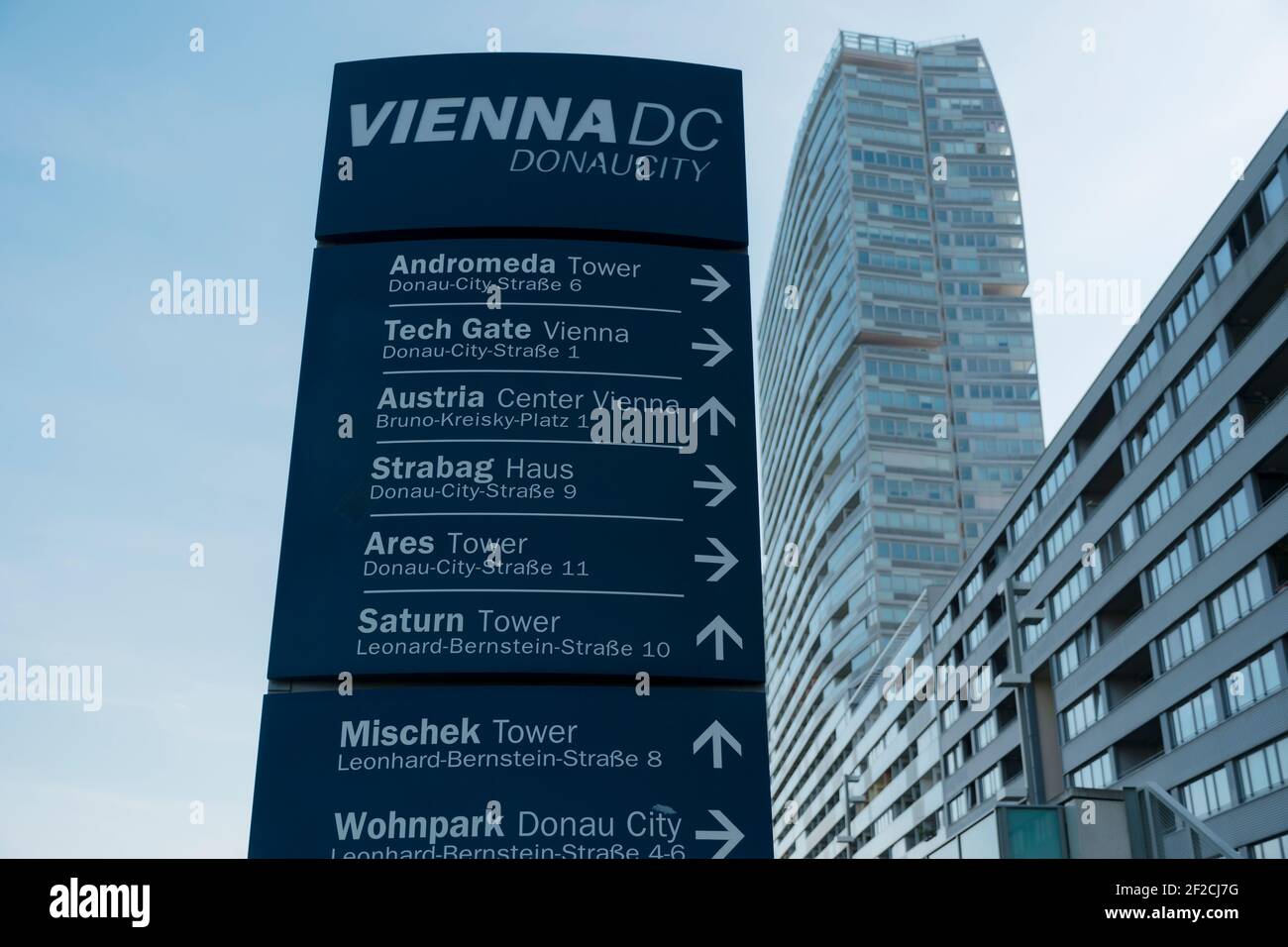 Sign Post Vienna 01 June 2019 Vienna, Austria - Donaucity, Travel destinations signposts ...
