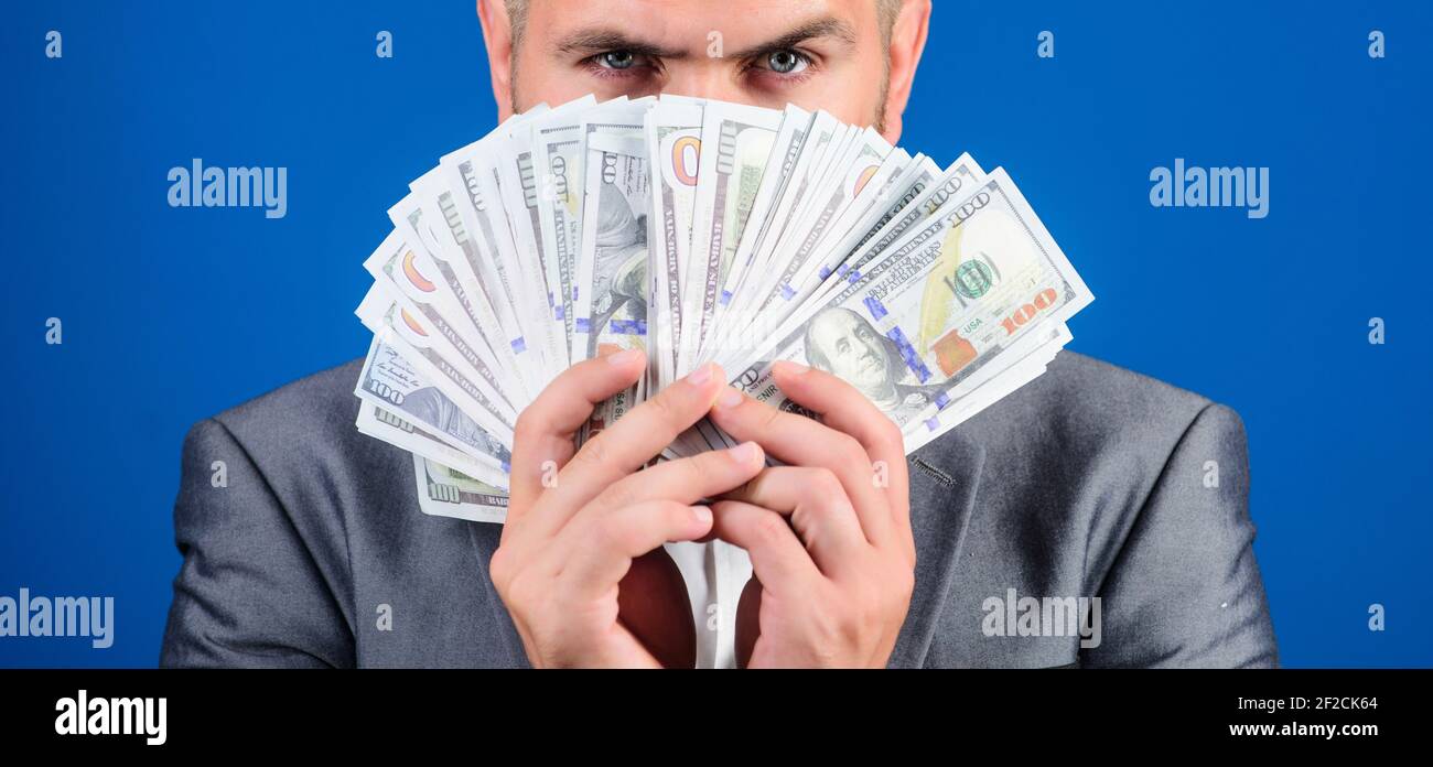 Smell Of Money Easy Cash Loans Man Formal Suit Hold Pile Of Dollar Smell Of Money Easy Cash Loans Man Formal Suit Hold Pile Of Dollar