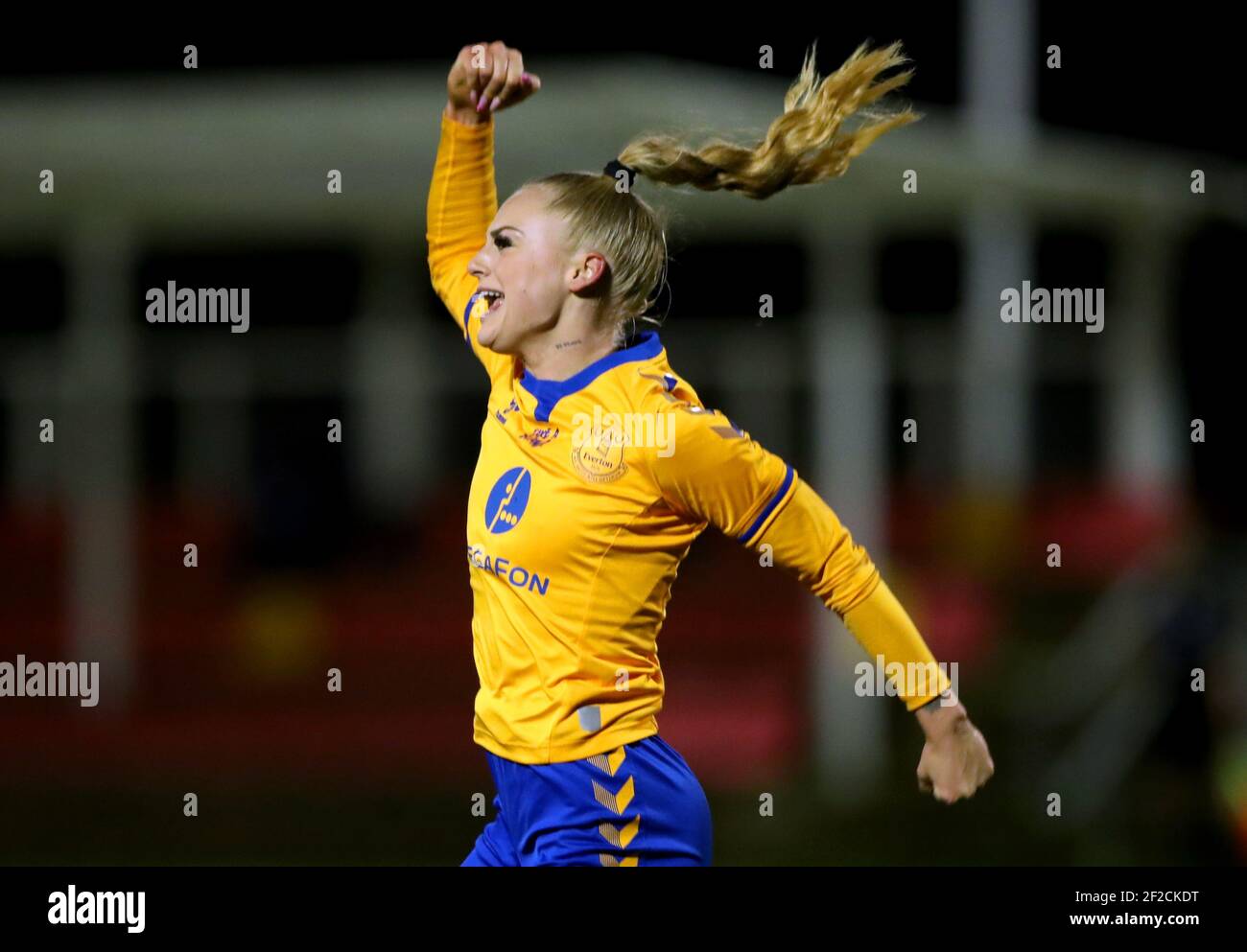 Everton's Alisha Lehmann celebrates scoring their side's second goal of