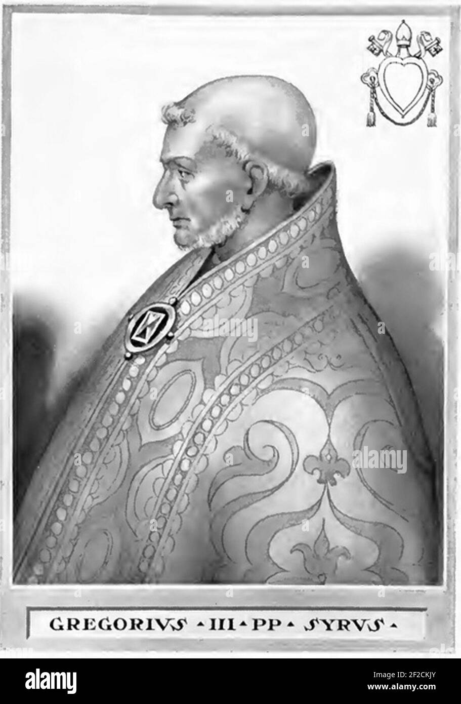 Pope Gregory III Illustration Stock Photo Alamy