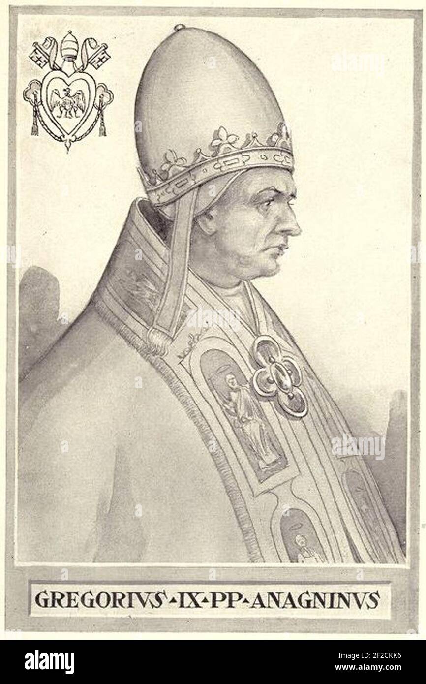 Pope Gregory IX. Stock Photo