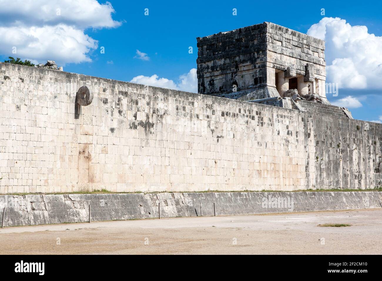 Great Ball Court In The Ancient Mayan Ruins Of Chichen Itza Mexico