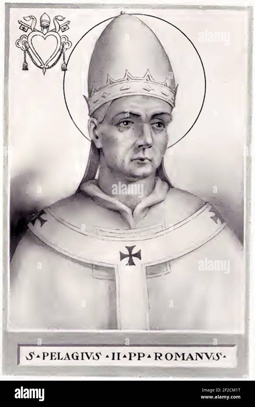 Pope Pelagius II. Stock Photo