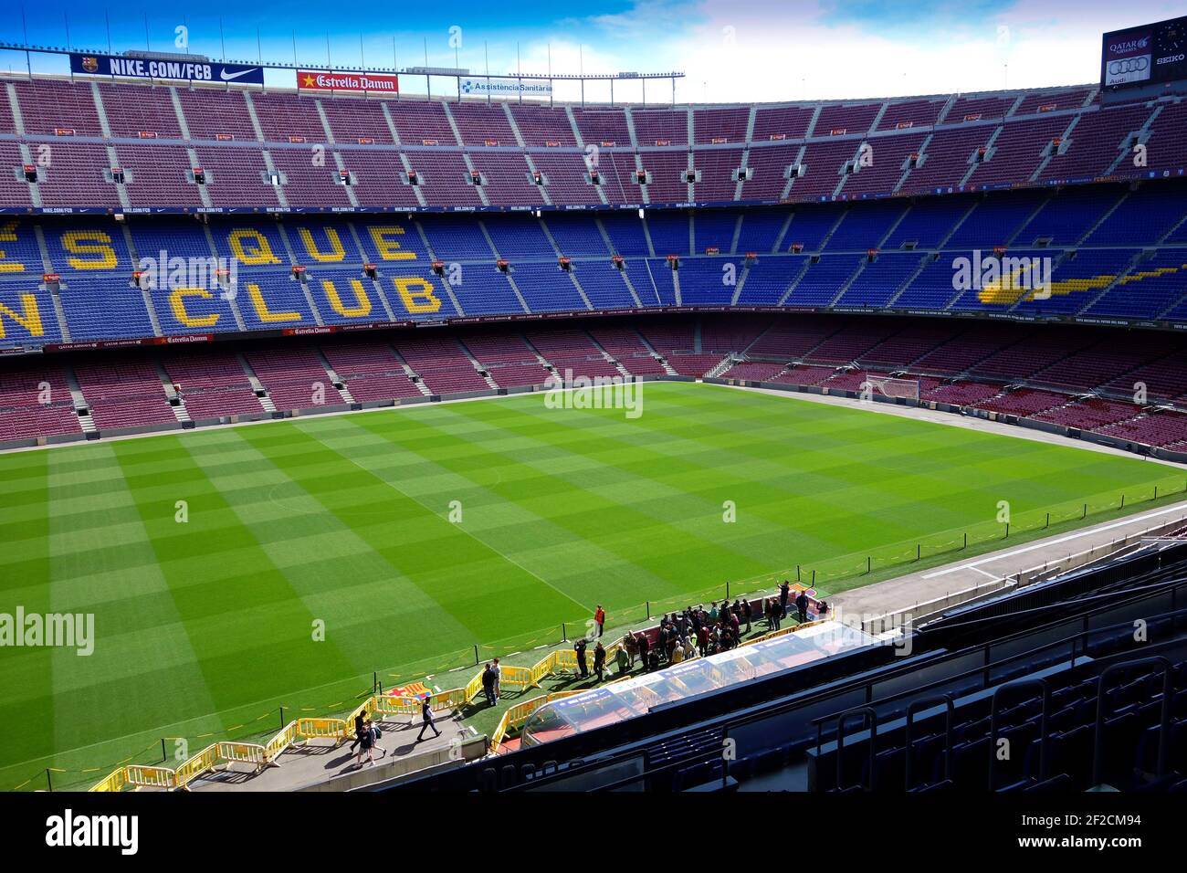 Press conference room in the Football Club Barcelona stadium Stock Photo -  Alamy