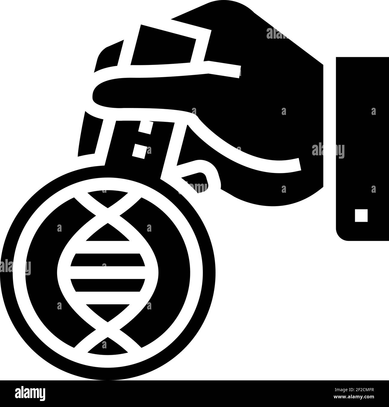laboratory researching genetic molecule glyph icon vector illustration ...