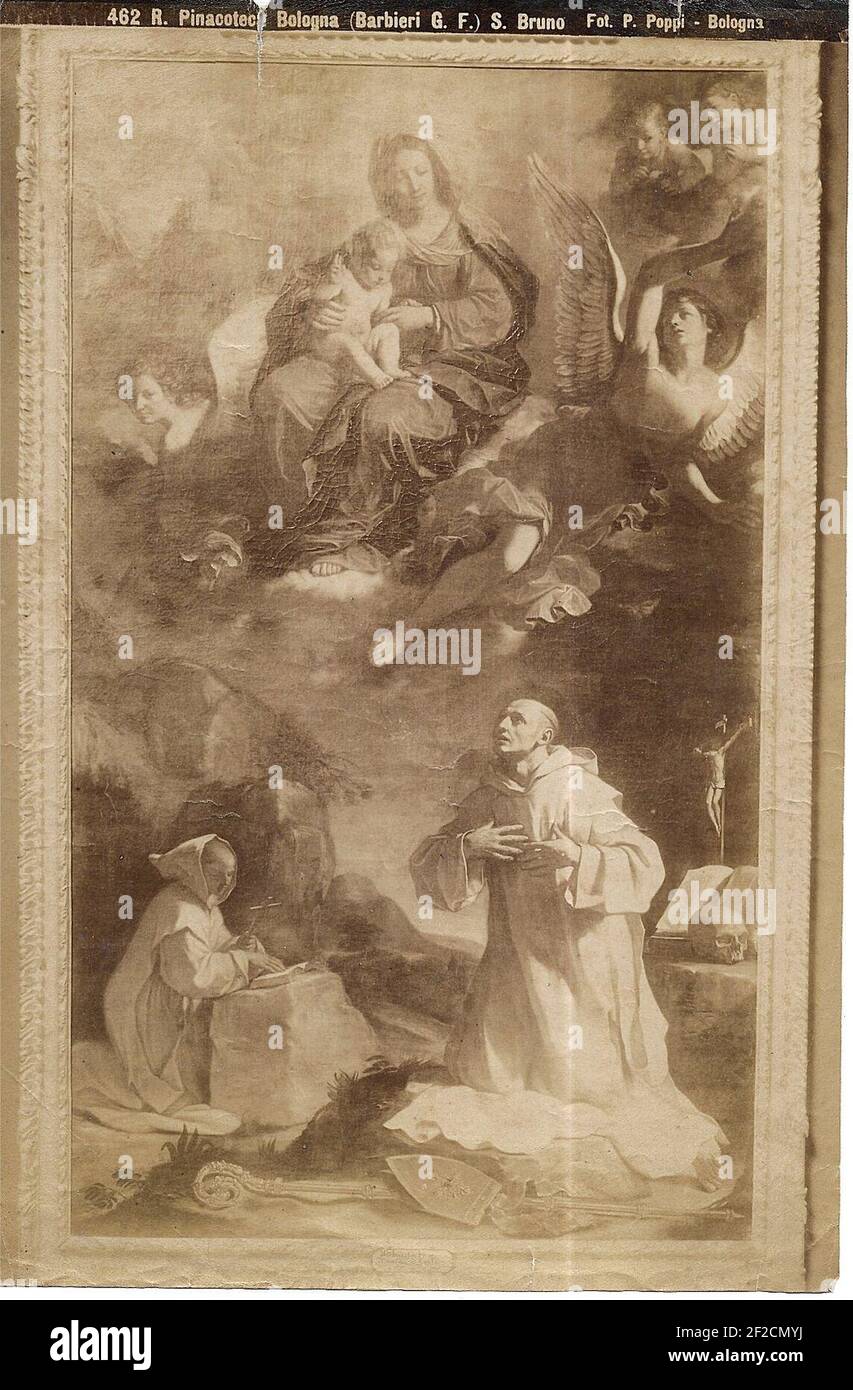 Poppi, Pietro (1833-1914) Pinacoteca-Bologna-San-Bruno-Guercino. Stock Photo