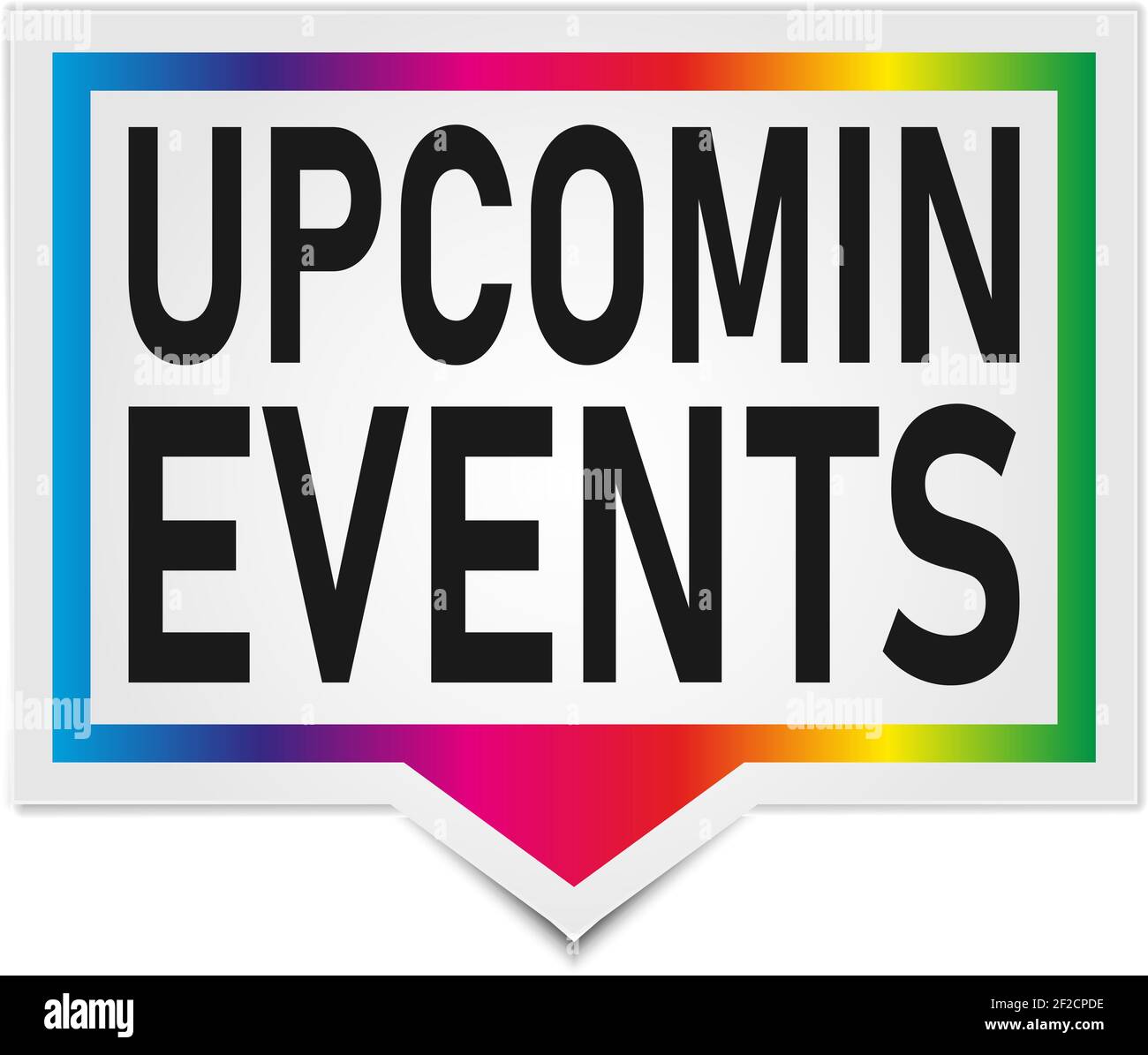 events. Vector speech bubble icon, badge illustration on white