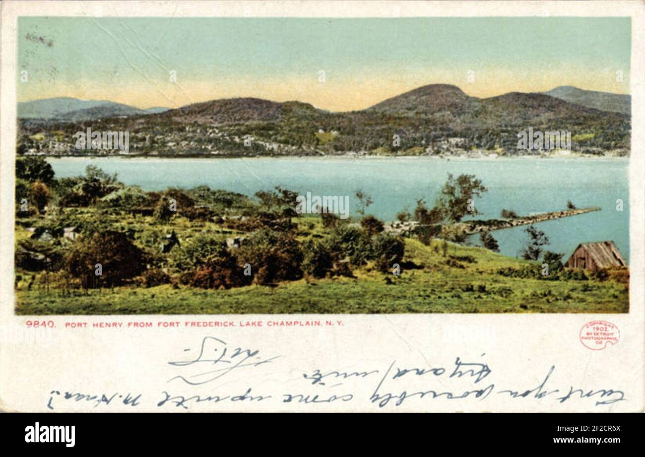 Port Henry from Fort Frederick Stock Photo