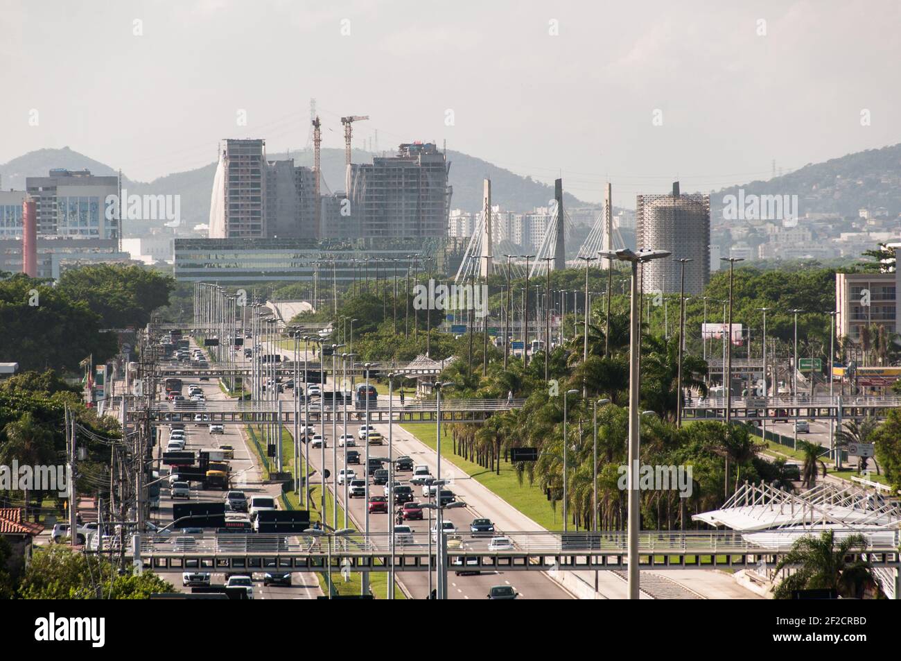 Ayrton Senna Avenue in Barra da Tijuca, Rio de Janeiro, Brazil Stock