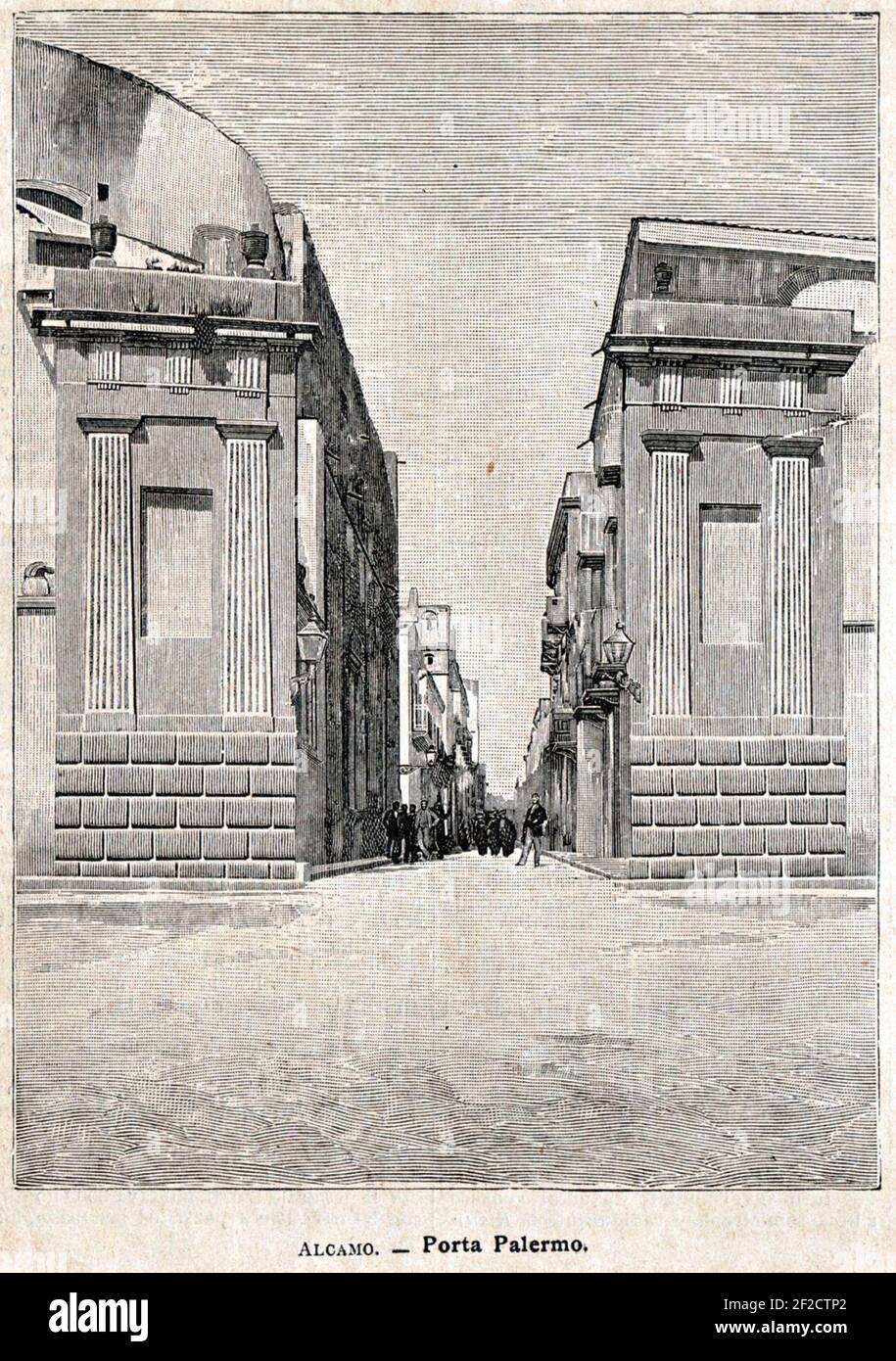 Porta Palermo (stampa antica del 1900). Stock Photo
