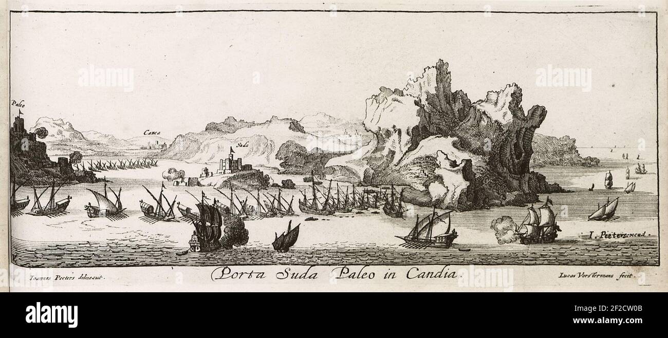 Porta Suda Paleo in Candia - Peeters Jacob - 1686. Stock Photo