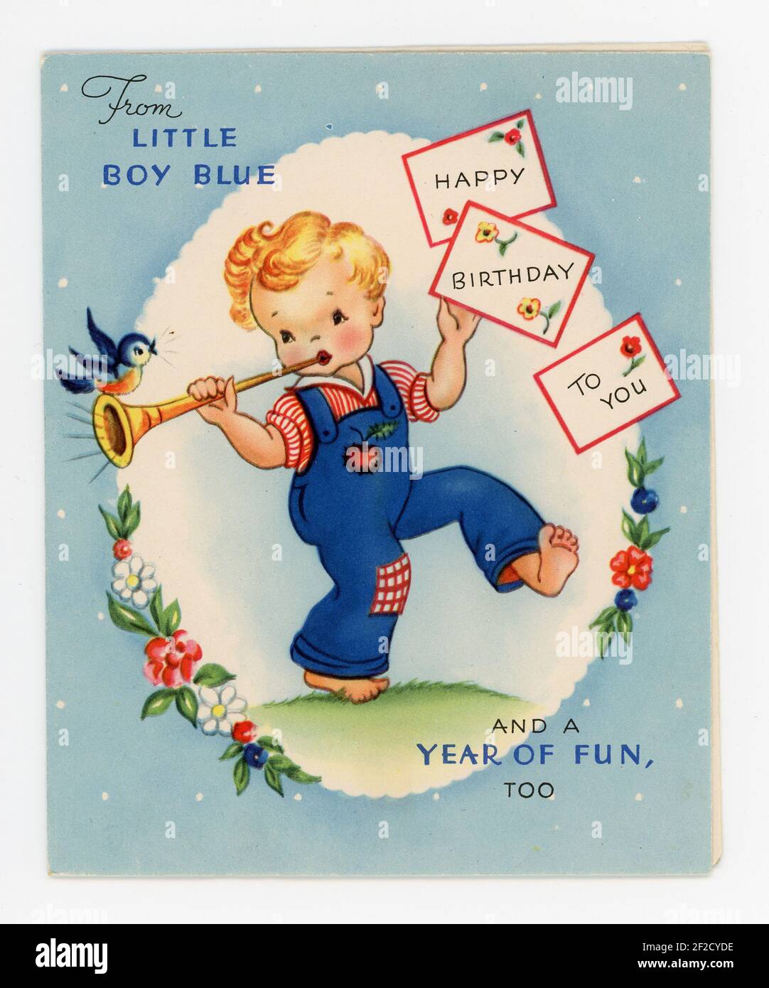 Child/'s Vintage Birthday Card Age 9