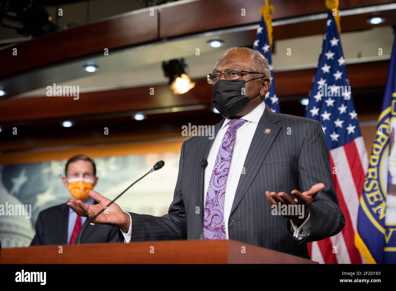 United States House Majority Whip James Clyburn (Democrat of South Carolina) offers remarks during a press conference on passage of gun violence prevention legislation at the U.S. Capitol in Washington, DC, Thursday, March 11, 2021. Credit: Rod Lamkey/CNP /MediaPunch Stock Photo