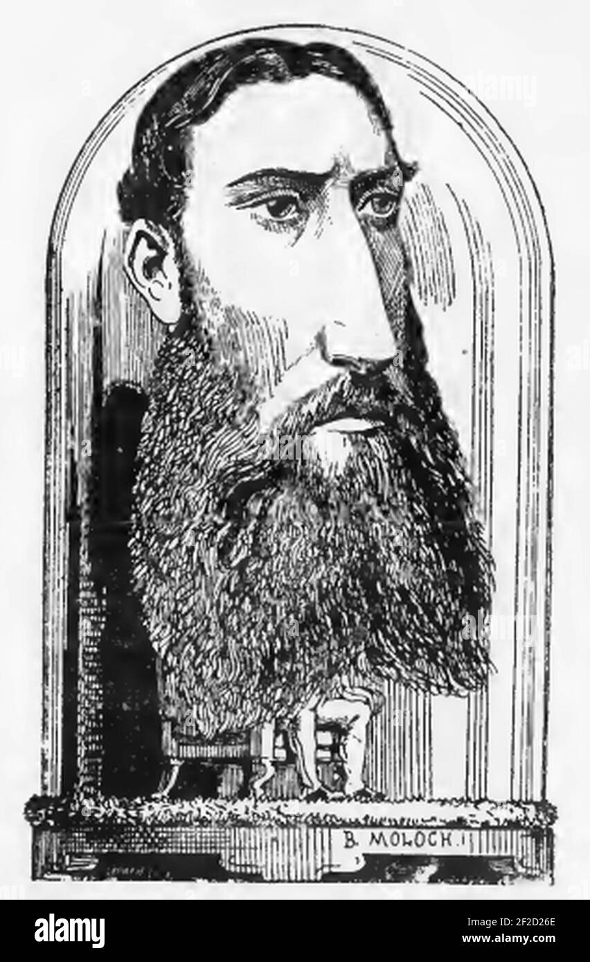 Portrait Caricature Of King Leopold II of the Belgians. Stock Photo