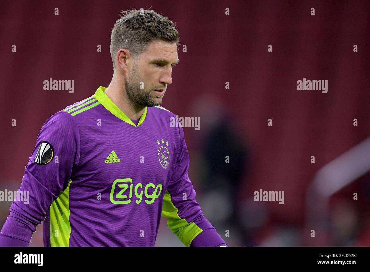 AMSTERDAM , NETHERLANDS - MARCH 11: Goalkeeper Maarten Stekelenburg of Ajax during the Ajax v BSC Young Boys - UEFA Europa League Round Of 16 Leg One Stock Photo