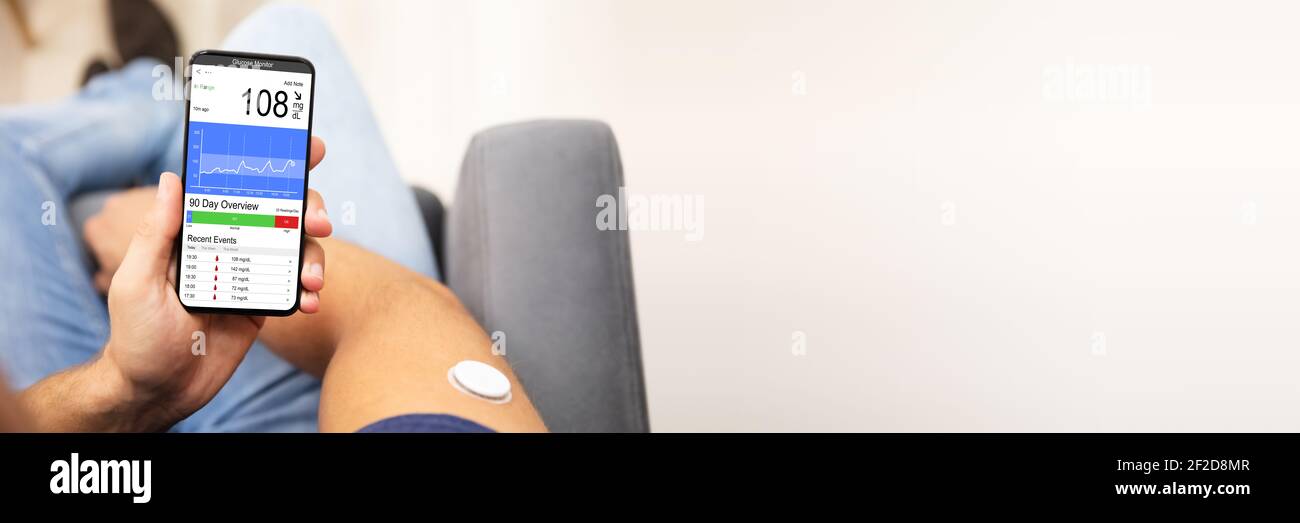 Continuous Blood Sugar Glucose Monitor App Testing Stock Photo Alamy