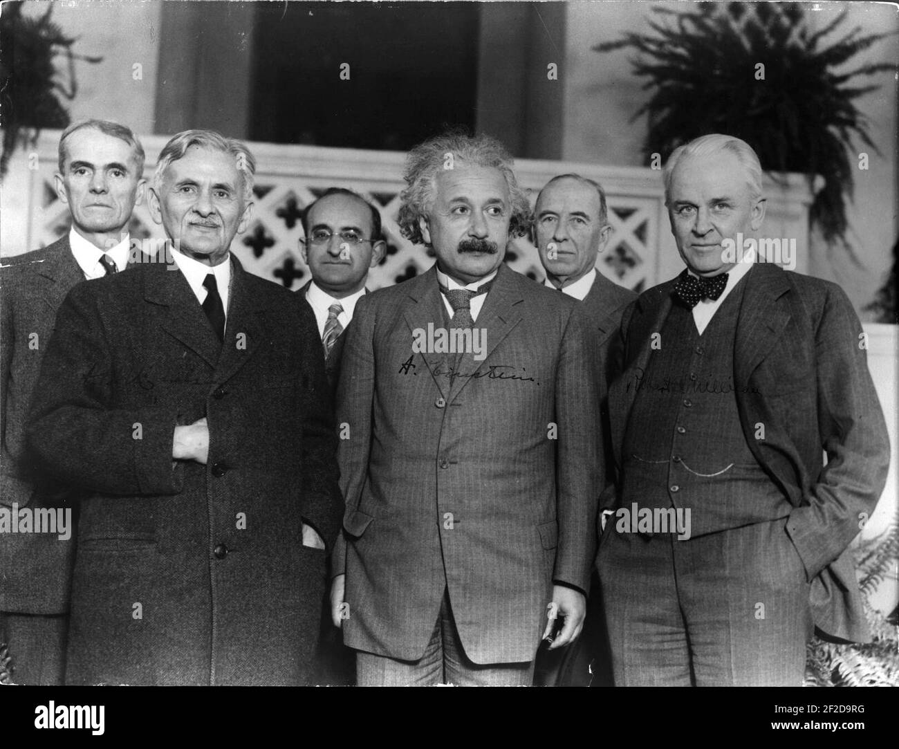 Portrait of Albert Einstein and Others (1879-1955), Physicist. Stock Photo