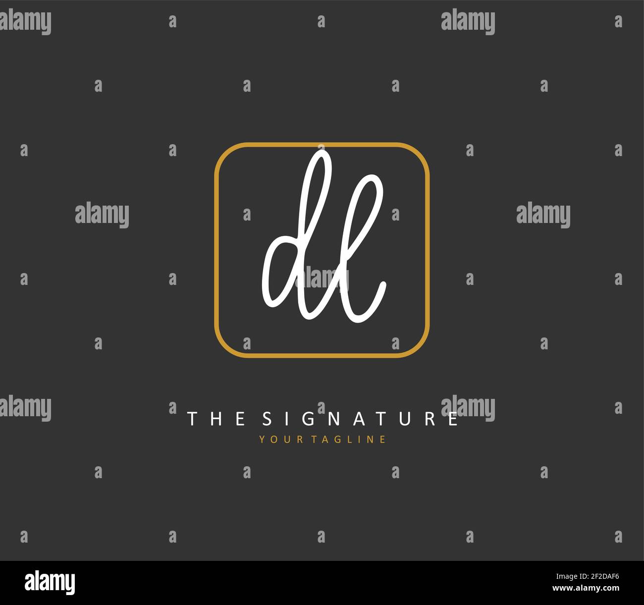 DL Initial letter handwriting and signature logo. A concept handwriting ...