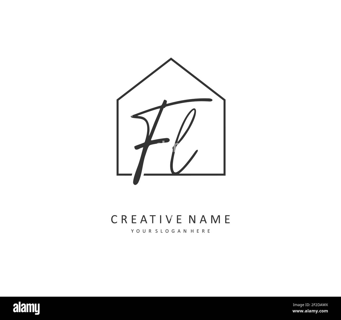FL Initial letter handwriting and signature logo. A concept handwriting initial logo with template element. Stock Vector