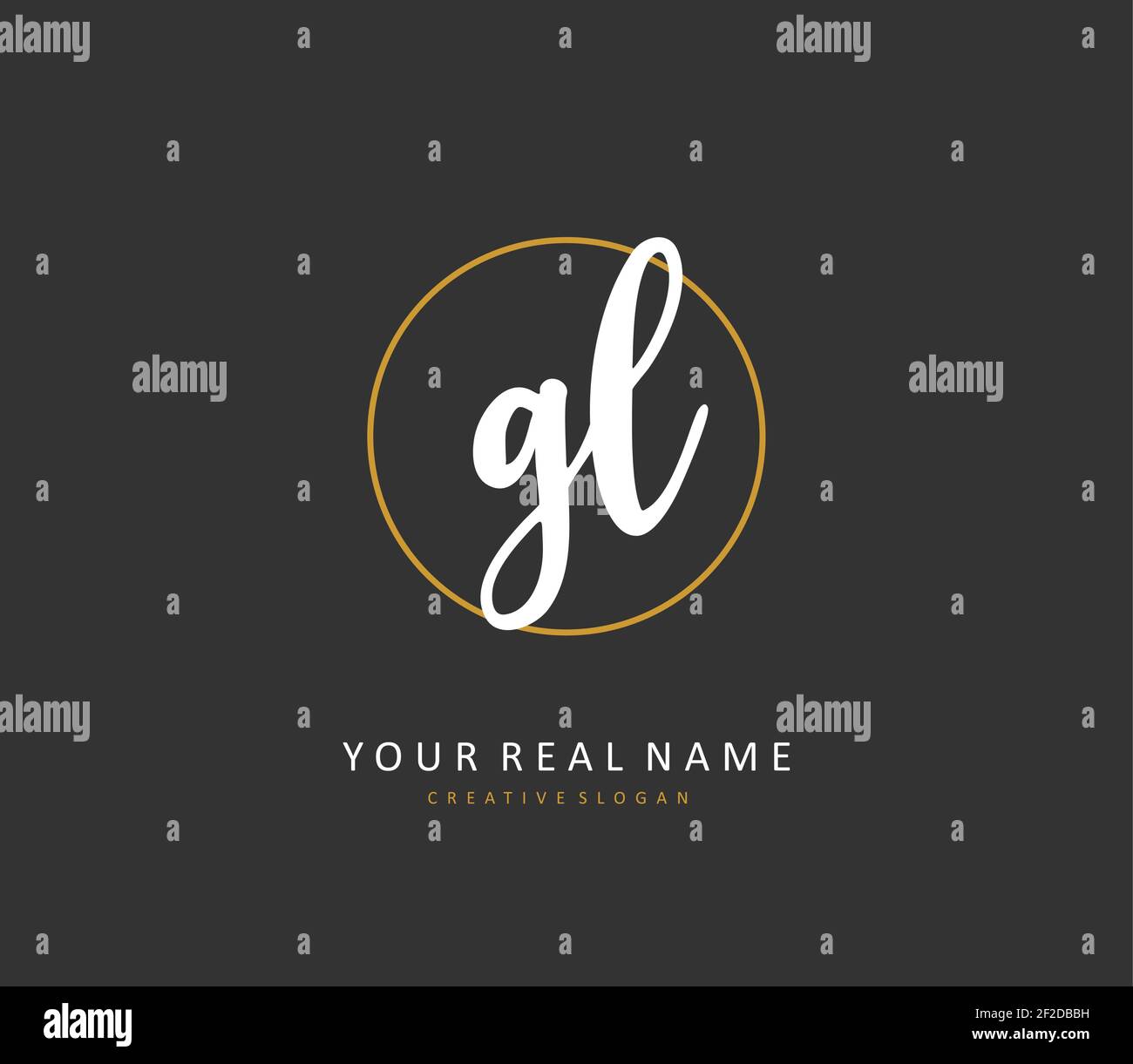 GL Initial letter handwriting and signature logo. A concept handwriting ...