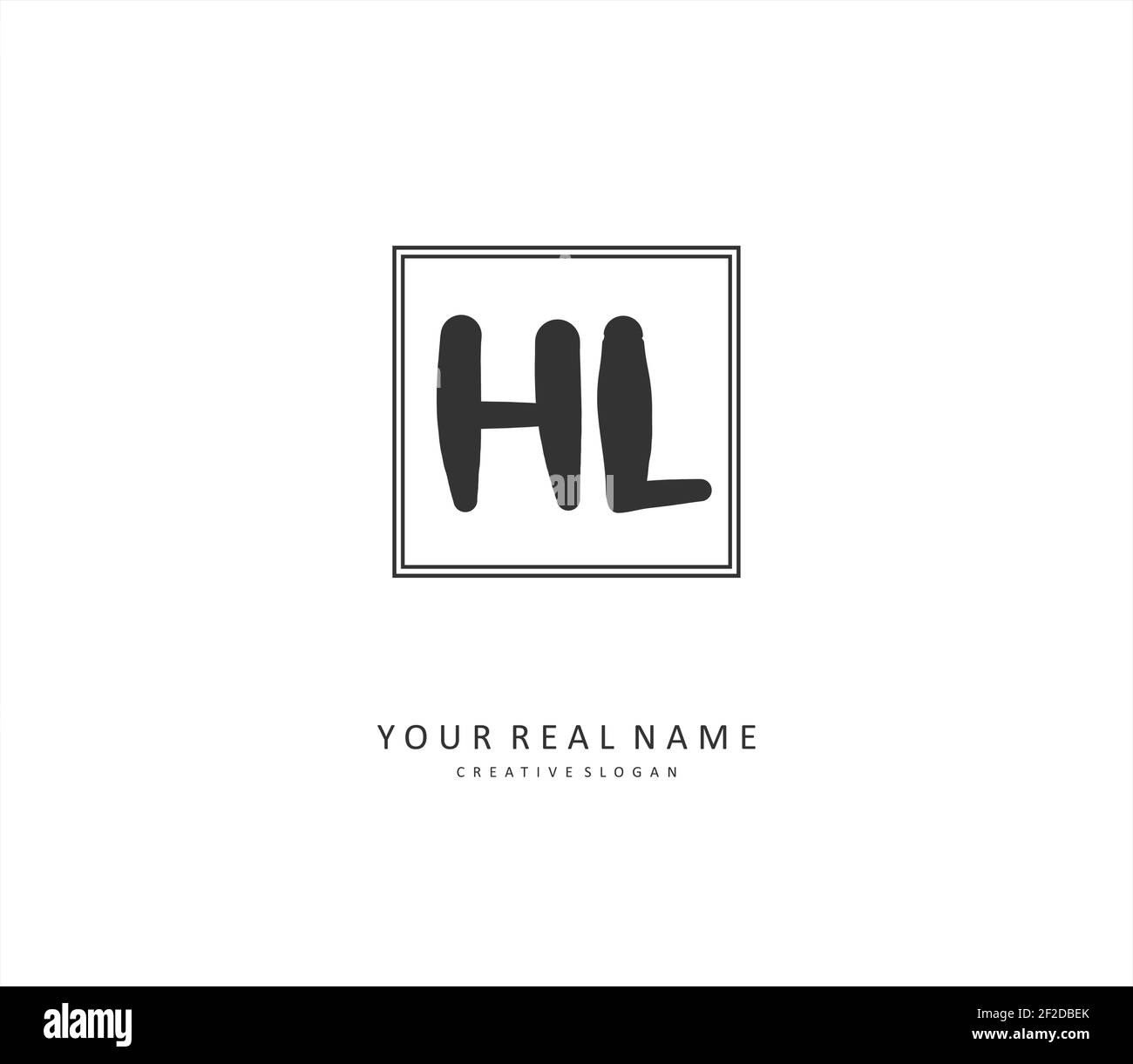 HL Initial letter handwriting and signature logo. A concept handwriting ...